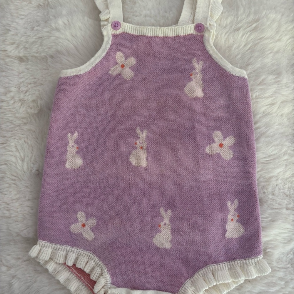 Cat & Jack violet Baby Romper with Bunny Design 12 months